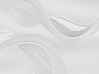 Flowing milk liquid. White smooth waves. Cream background