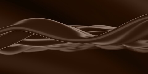 Melted liquid chocolate texture. Smooth sweet cream background