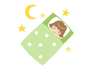 眠る子どもや人をイメージしたイラスト
