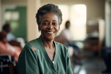 Fototapeta premium Portrait of a smiling senior woman in nursing home