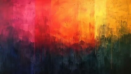 Abstract Painting with Vibrant Colors