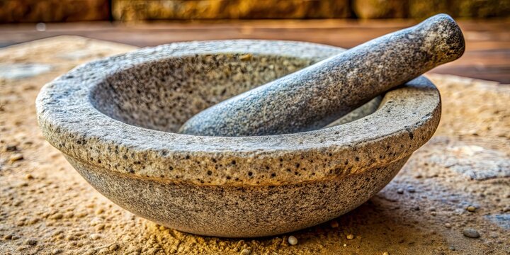 Prehistoric stone metate grinder used for grinding grains and seeds, prehistory, ancient, tool, stone, grinder