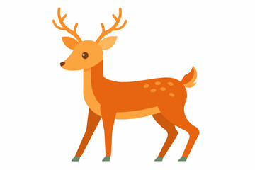 Funny Deer Vector Illustration with White Background Cartoons, Clipart, Line Art Design, Funny deer vector illustration with white background perfect for cartoons, clipart, and line art designs