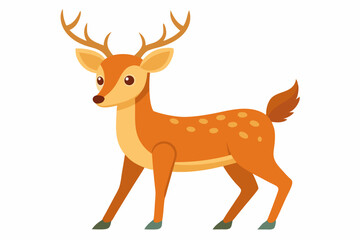 Funny Deer Vector Illustration with White Background Cartoons, Clipart, Line Art Design, Funny deer vector illustration with white background perfect for cartoons, clipart, and line art designs