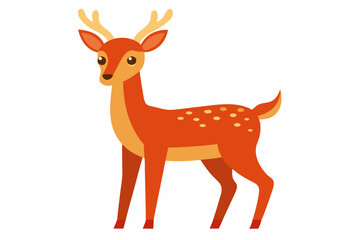 Fototapeta premium Funny Deer Vector Illustration with White Background Cartoons, Clipart, Line Art Design, Funny deer vector illustration with white background perfect for cartoons, clipart, and line art designs