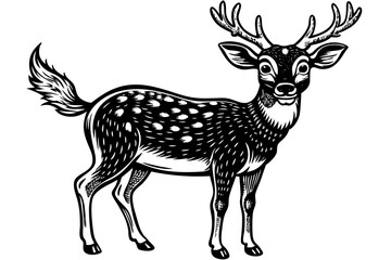 Funny Deer Vector Illustration with White Background Cartoons, Clipart, Line Art Design, Funny deer vector illustration with white background perfect for cartoons, clipart, and line art designs