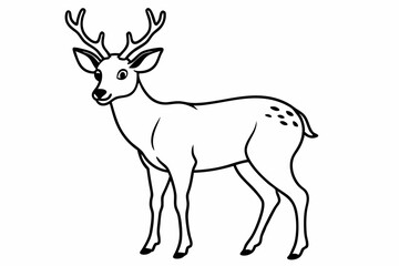 Funny Deer Vector Illustration with White Background Cartoons, Clipart, Line Art Design, Funny deer vector illustration with white background perfect for cartoons, clipart, and line art designs