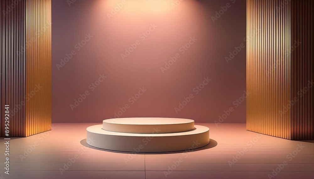 Aufkleber 3d podium in a minimalist studio setting with a soft, for corporate and event presentations.