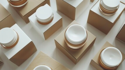 Group of containers with lids on a table, useful for storage and organization