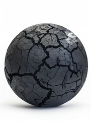 Cracked Globe of Pollution, an illustrated globe featuring cracks and smoke, representing environmental damage, set against a white background with ample space for text.