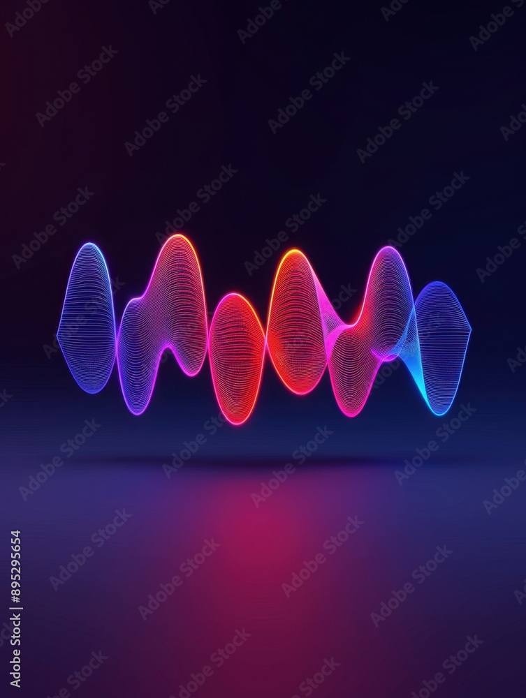 Aufkleber sound wave logo, an abstract depiction of sound waves merging into a digital logo design, embodying 