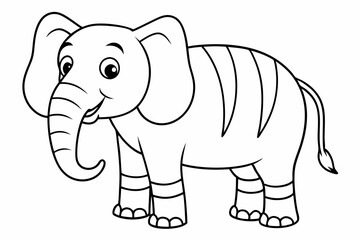 Obraz premium Funny Elephant Vector Illustration with White Background Cartoons, Clipart, Line Art Design, Funny elephant vector illustration with white background in cartoon, clipart, and line art styles.