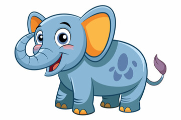 Funny Elephant Vector Illustration with White Background Cartoons, Clipart, Line Art Design, Funny elephant vector illustration with white background in cartoon, clipart, and line art styles.