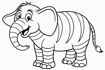 Funny Elephant Vector Illustration with White Background Cartoons, Clipart, Line Art Design, Funny elephant vector illustration with white background in cartoon, clipart, and line art styles.