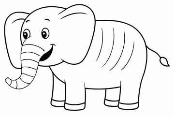 Funny Elephant Vector Illustration with White Background Cartoons, Clipart, Line Art Design, Funny elephant vector illustration with white background in cartoon, clipart, and line art styles.