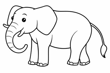 Funny Elephant Vector Illustration with White Background Cartoons, Clipart, Line Art Design, Funny elephant vector illustration with white background in cartoon, clipart, and line art styles.