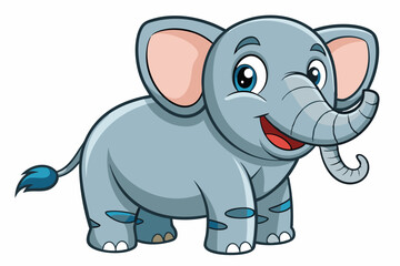 Funny Elephant Vector Illustration with White Background Cartoons, Clipart, Line Art Design, Funny elephant vector illustration with white background in cartoon, clipart, and line art styles.