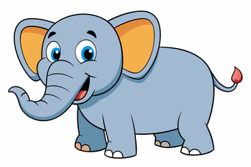 Funny Elephant Vector Illustration with White Background Cartoons, Clipart, Line Art Design, Funny elephant vector illustration with white background in cartoon, clipart, and line art styles.