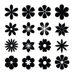 Elegant Flower Icon Set Vector Design Elements illustration