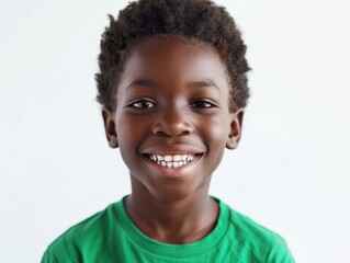 A young boy holds a toothbrush in his mouth, demonstrating oral hygiene