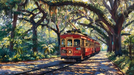 New Orleans Street Cars in Canal Street