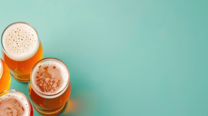 Beer Festival Celebration, vibrant illustration showcasing diverse beer styles and festival atmosphere, ample space for text, colorful decorations, lively crowd, festive spirit