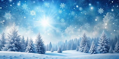 Snowflakes falling in a beautiful winter wonderland scene, Christmas, winter, snow, holiday, background, festive, cold, white