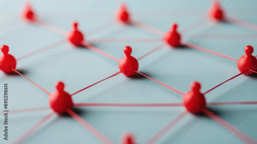 Poster connected dots network, an intricate web of interconnected points symbolizing collaboration and part