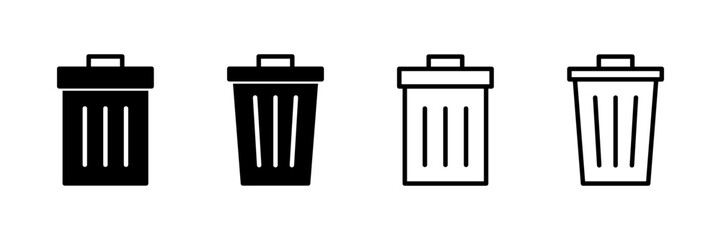 Trash icon vector isolated on white background. trash can icon. Delete icon vector