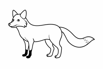 Funny Fox Vector Illustration Cartoon, Clipart, And Line Art Design, Playful Fox vector illustration with white background, perfect for cartoons, clipart, and line art designs.