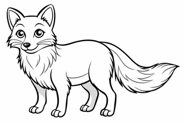 Funny Fox Vector Illustration Cartoon, Clipart, And Line Art Design, Playful Fox vector illustration with white background, perfect for cartoons, clipart, and line art designs.
