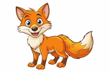 Funny Fox Vector Illustration Cartoon, Clipart, And Line Art Design, Playful Fox vector illustration with white background, perfect for cartoons, clipart, and line art designs.