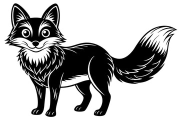 Funny Fox Vector Illustration Cartoon, Clipart, And Line Art Design, Playful Fox vector illustration with white background, perfect for cartoons, clipart, and line art designs.