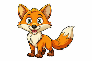 Funny Fox Vector Illustration Cartoon, Clipart, And Line Art Design, Playful Fox vector illustration with white background, perfect for cartoons, clipart, and line art designs.