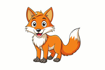 Funny Fox Vector Illustration Cartoon, Clipart, And Line Art Design, Playful Fox vector illustration with white background, perfect for cartoons, clipart, and line art designs.