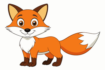Funny Fox Vector Illustration Cartoon, Clipart, And Line Art Design, Playful Fox vector illustration with white background, perfect for cartoons, clipart, and line art designs.