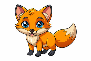 Funny Fox Vector Illustration Cartoon, Clipart, And Line Art Design, Playful Fox vector illustration with white background, perfect for cartoons, clipart, and line art designs.