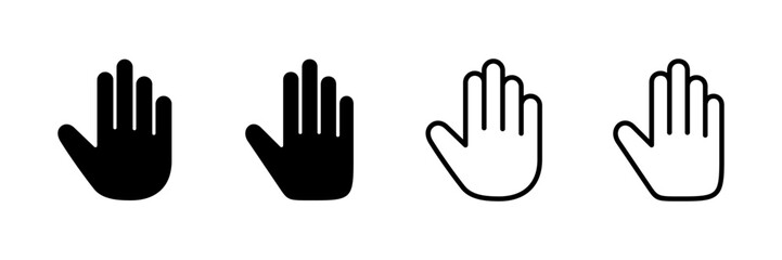Hand icon vector isolated on white background. Hand gesture. hand stop