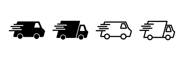 Delivery Icon vector isolated on white background. Fast Delivery Icon. Fast shipping delivery truck. Truck icon delivery