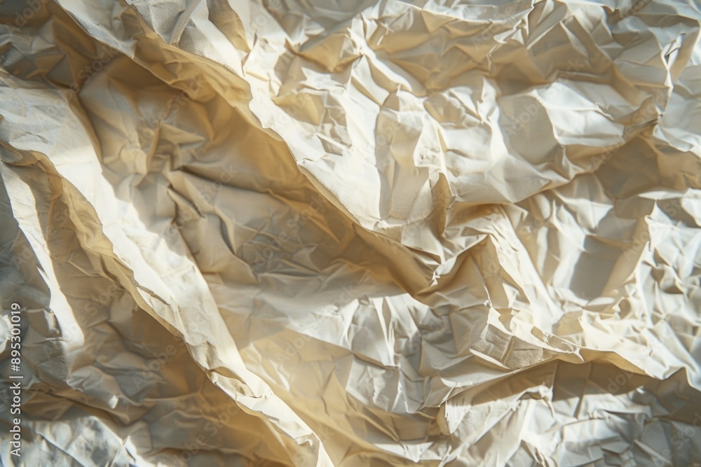 Leinwandbilder a close-up view of a sheet of crumpled paper with creases and folds