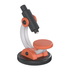 Microscope 3D Illustration Render School icons