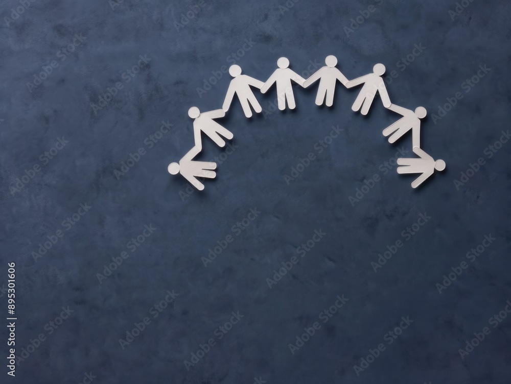 Poster unity in diversity, an icon illustrating paper cutout figures holding hands in a circle, symbolizing
