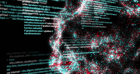 Image of digital data processing over globe of connections