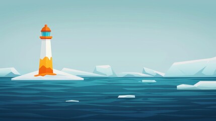 Melting Ice Caps Illustration, a striking visual representation of climate change, showcasing the effects of global warming with ample space for impactful messaging and deep detail.