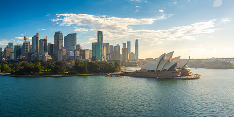 Sydney Harbour Opera House Cityscape Skyline Aerial View, Sydney, Australia
