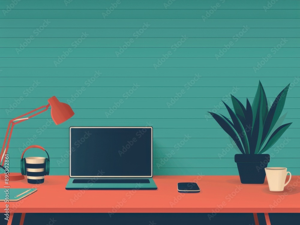 Poster online series featuring engaging sound design elements, vibrant flat design illustration with ample 