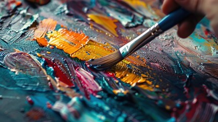 Fototapeta premium Abstract Painter: Creating abstract art with vibrant colors and shapes. 