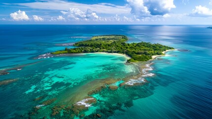 an island in the middle of the ocean