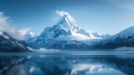 Fototapeta premium a mountain range with a lake in front of it