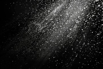 Fototapeta premium Water droplets splash against black backdrop. A high-resolution image suitable for backgrounds, textures, and graphic design projects.